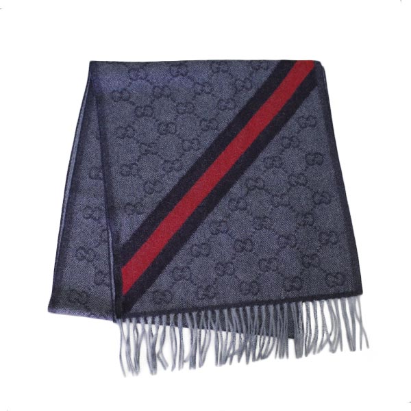 グッチ GUCCI マフラー GG柄 メンズ レディース 570603 3G200 4068 ミッドナイトブルー